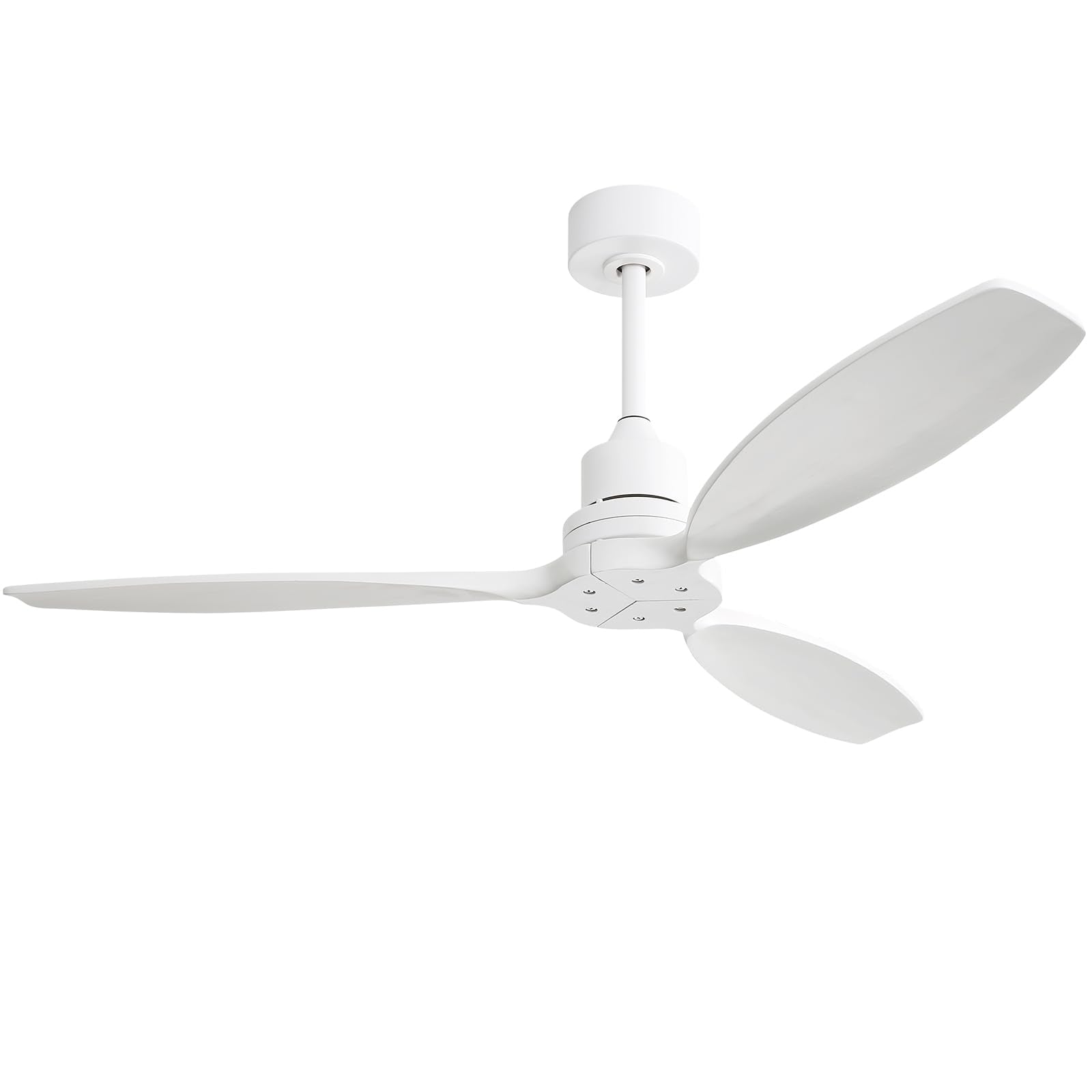 Sofucor Ceiling Fan without Lights, 52 Inch Low Profile Flush Mount Mordern Wood Ceiling Fan with Remote for Indoor Farmhouse Be