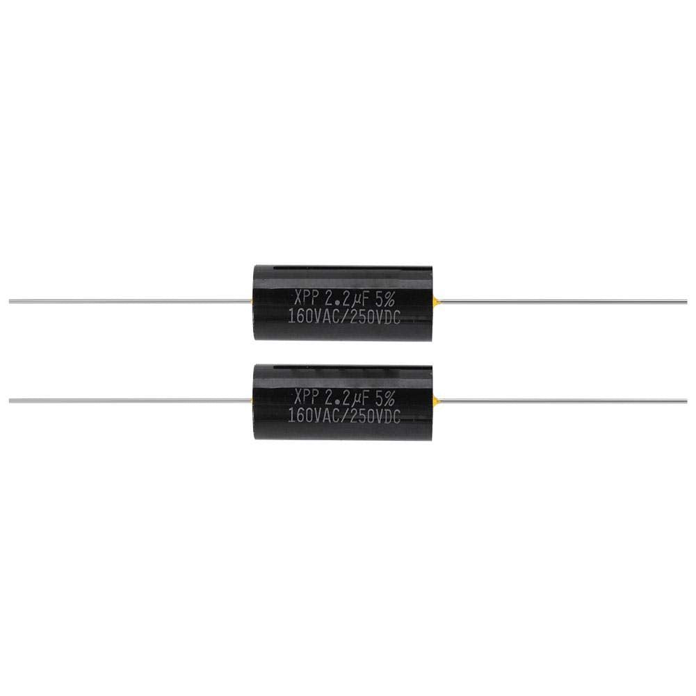 Zerone 2Pcs Capacitor Frequency Divider Capacitance Audio Speaker Capacitor With Pure Copper Wire Pins(2.2Uf)