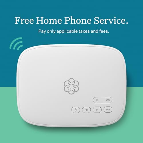 Ooma Telo Air 2 Wi-Fi Free Internet Home Phone Service And Hd3 Cordless Handset. Affordable Landline Replacement. Unlimited Nati