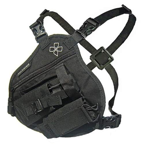Coaxsher Rp 1 Scout Radio Chest Harness For 2 Way Radio And Hand Held Electronics | Search And Rescue, Ski Patrol, Emergency Response   Black