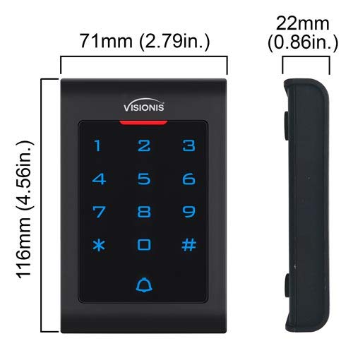 Visionis Fpc 5326 One Door Access Control Out Swinging Door 600Lbs Maglock + Vis 3002 Indoor Use Only Keypad/Reader Standalone W
