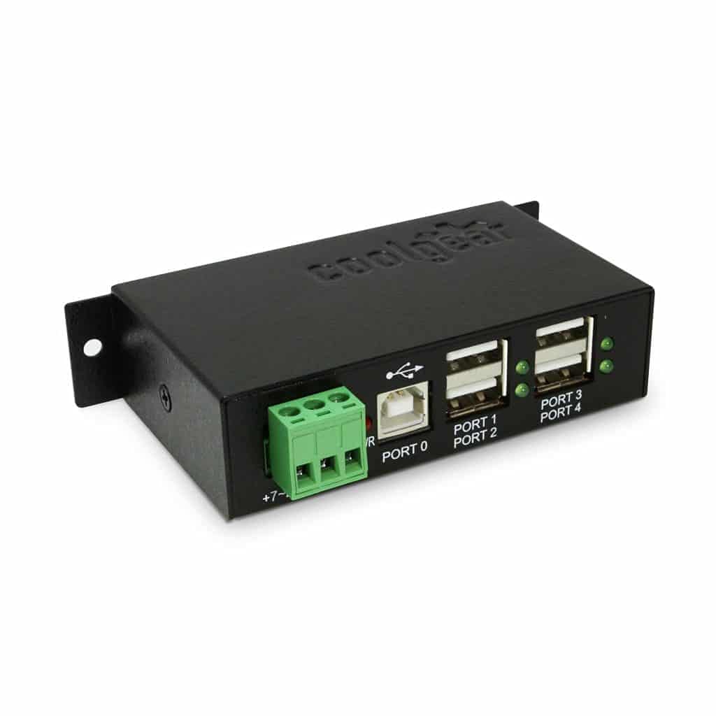 Industrial 4 Port Usb 2.0 Powered Hub With Power Adapter For Pc Mac