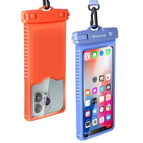 Niveaya Universal Waterproof Phone Case   2 Pack, Ipx8 Shockproof Waterproof Phone Pouch Dry Bag For Iphone 14 13 12 11 Pro Max