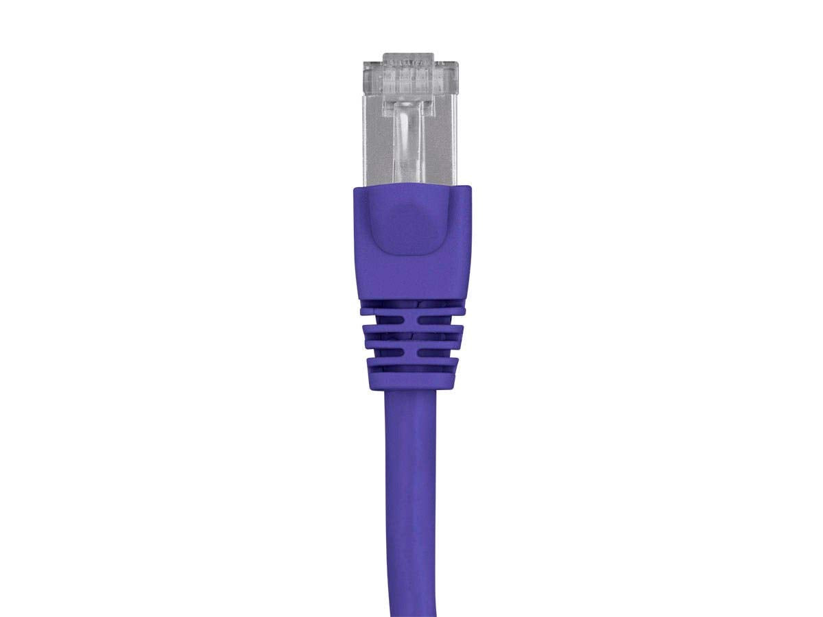 Monoprice Cat6A 7Ft Purple Patch Cable Double Shielded (S/Ftp) 26Awg 10G Pure Bare Copper Snagless Rj45 Fullboot Series Ethernet