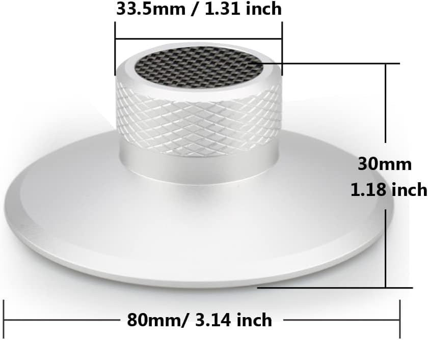 Audiocrast 130S Record Weight [Aluminum, 130G /4.6Oz], Home Audio Vinyl Disc Stabilizer For Lp Turntable (Silver 130S)