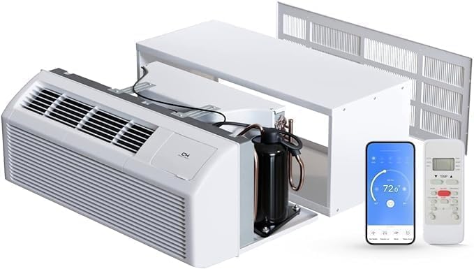 Cooper & Hunter 9,000 BTU PTAC Packaged Terminal Air Conditioner with Heat Pump & 3.5kW Electric Heater - R32 Refrigerant - Incl