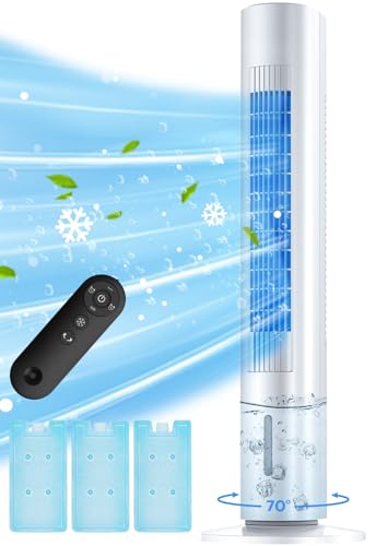 35 INCH Evaporative Air Cooler, 2024 Upgraded Swamp Cooler Air Conditioner w/Cooling Mode, 3 Speeds, Smart Timer for Auto-Off, 2