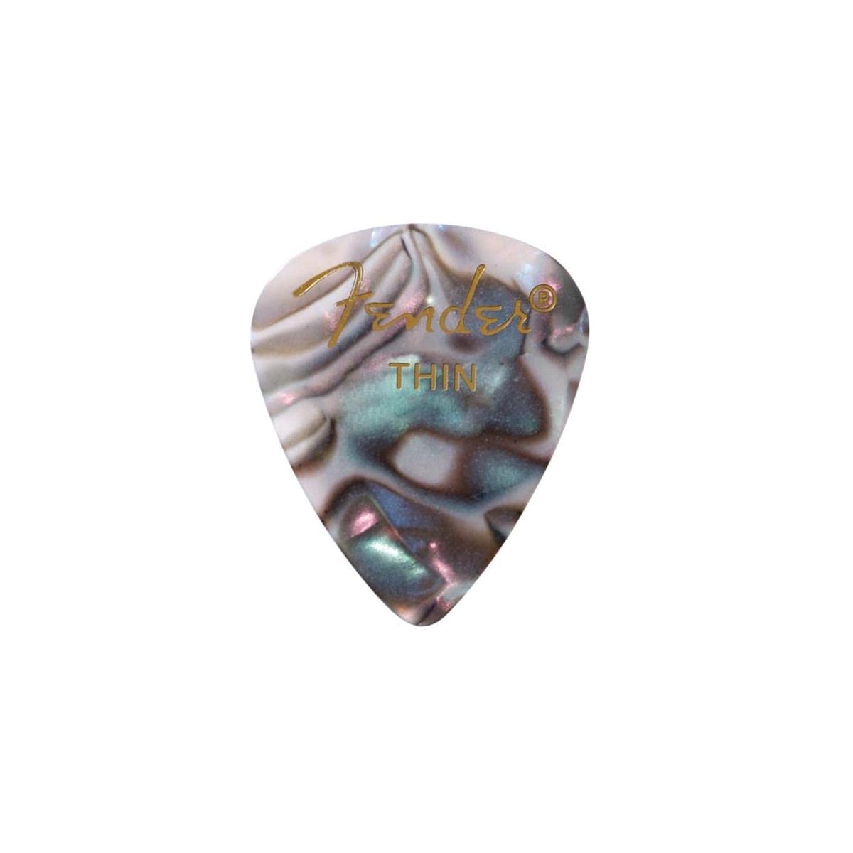 Fender Premium Celluloid Guitar Picks 351 Shape, Abalone, Thin, 12-Pack