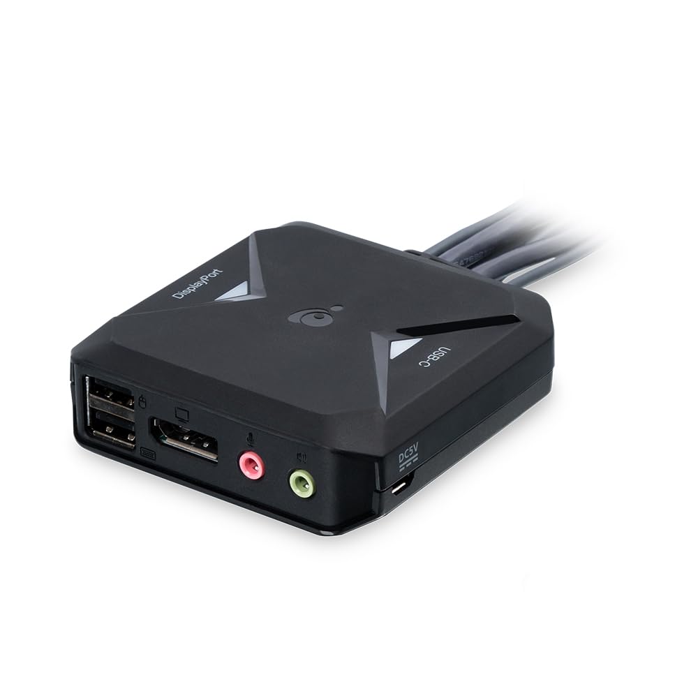 2-Port 4K Kvm Switch With Displayport, Usb-C And Audio