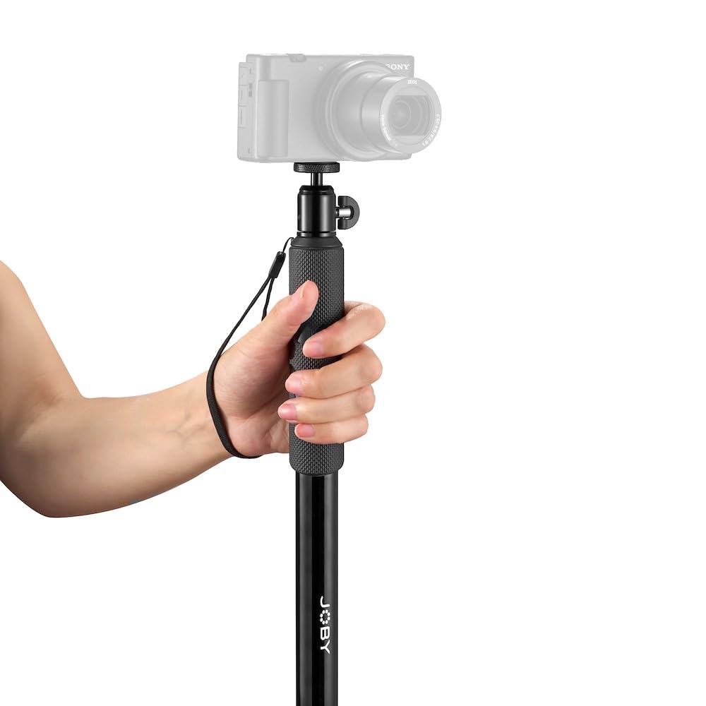 JOBY Compact Monopod 2-in-1, Camera/Action Cam with Ball Head, Universal -20    Mount, Swivel Mount Compatible with GoPro, DSLR,