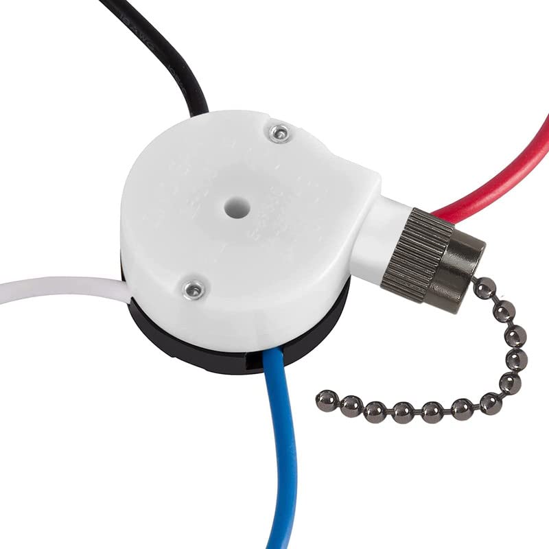 With 4 Pre Installed Wires Ceiling Fan Switch, 3 Speed Fan Switch Compatible With Hunter Fan Switch Replacement, Black