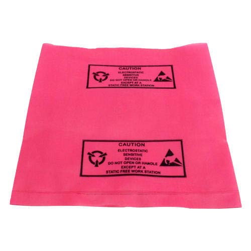 SkyAntistatic Esd Safe Pink Bag Zip Lock Size 100X150 Mm (4X6 Inch) Pack Of 25 For Mother Board/Hard Disk/Electronic Items Pack