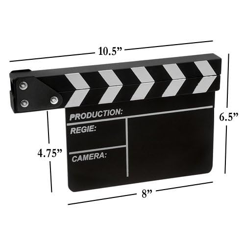 Fotodiox Movie Chalk Clapboard, Film Production Directors Slateboard Clapper, 8X10.5 Wood W/Metal Fittings