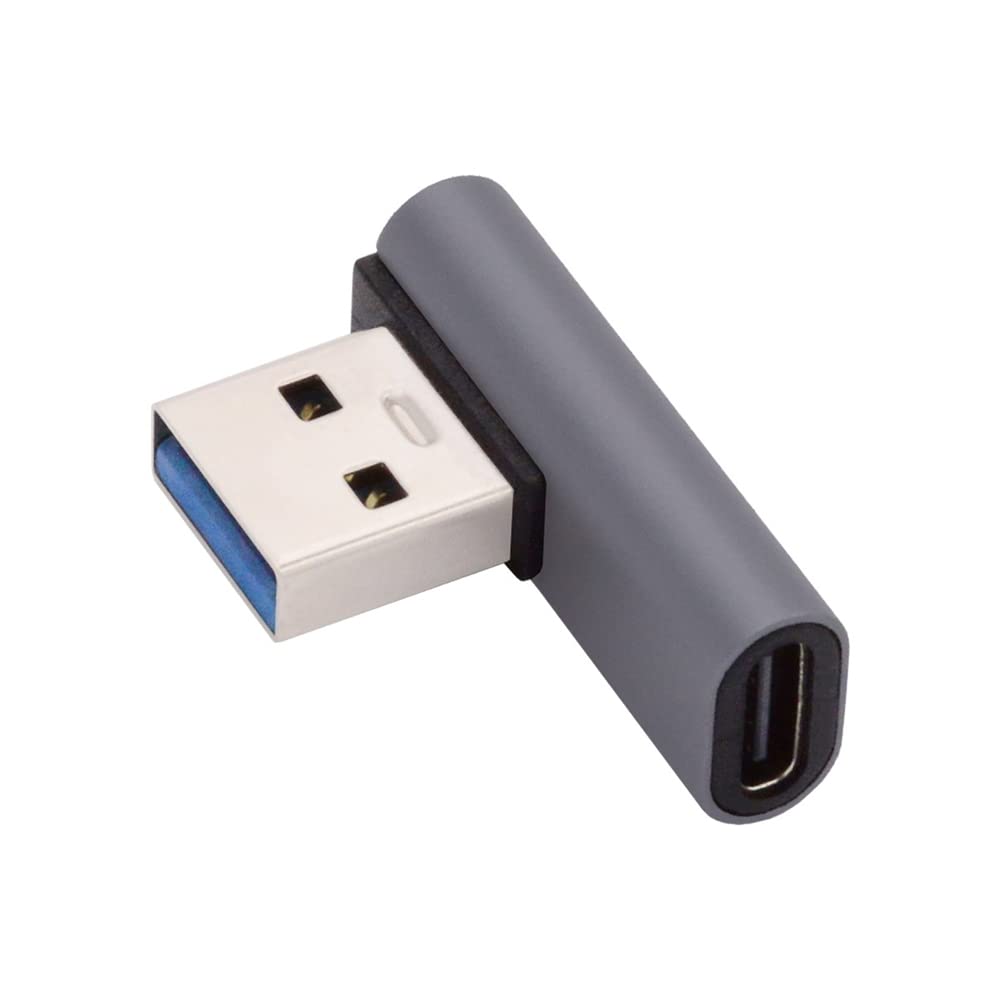 Nfhk Usb C Type C Female Low Profile 90 Degree Left Angled To Usb 3.0 A Male Data Adapter For Laptop Desktop