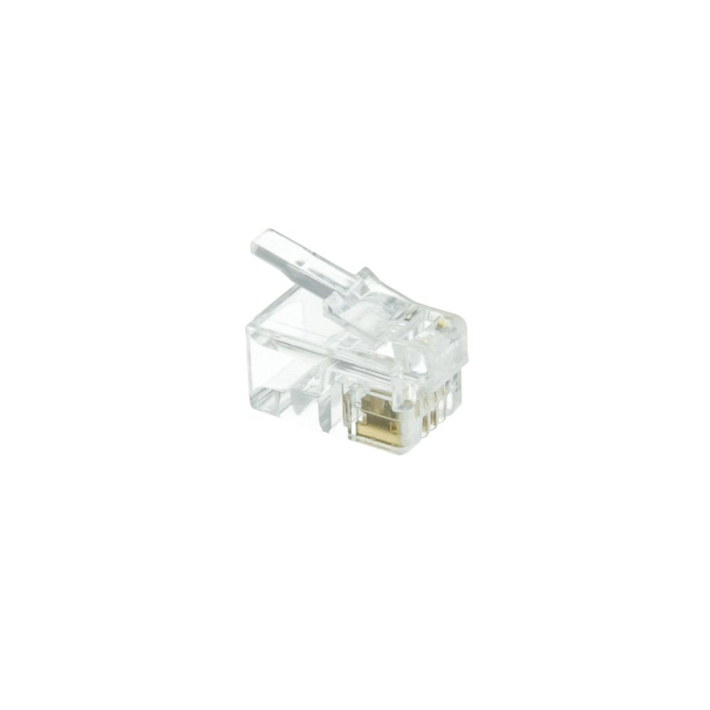 Cablewholesale Phone/Data Rj22 Crimp Connectors For Flat Cable, 4P4C, 100 Pieces (31D0 440Hd)