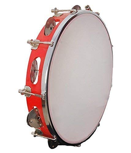 NCR EXPORT Tambourine/Fibre Dafli 7 inch Hand Percussion Musical Instrument (green, Random Colour)