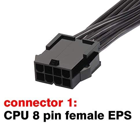 Teamprofitcom Cpu 8 Pin Power Extension Cable Atx Cpu 8 Pin Female To 8(4+4) Pin Male Eps Extension Cable For Motherboard (Not P