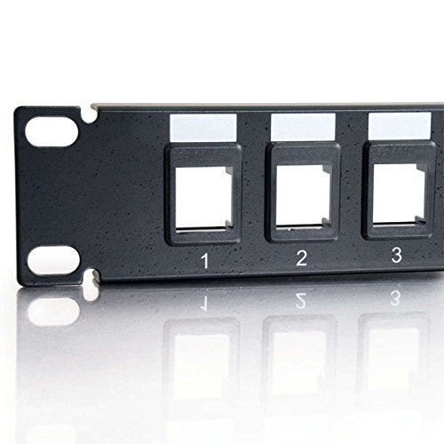 C2G 16 Port Patch Panel   Blank 1U Keystone Panel For Ethernet Cables   Works With Almost Any Snap In Jack Including Cat6 03858,