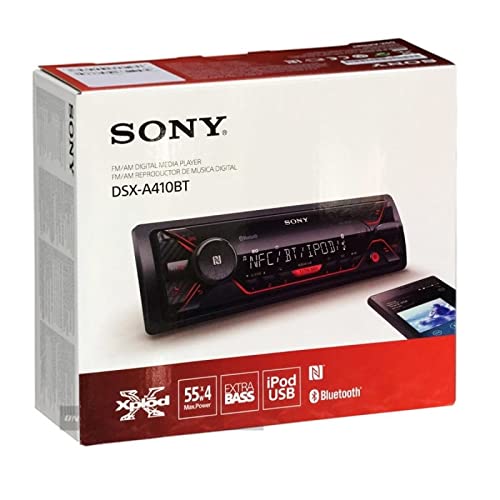 Sony DSX A410BT Single Din Bluetooth Front USB AUX Car Stereo Digital Media Receiver (No CD Player)