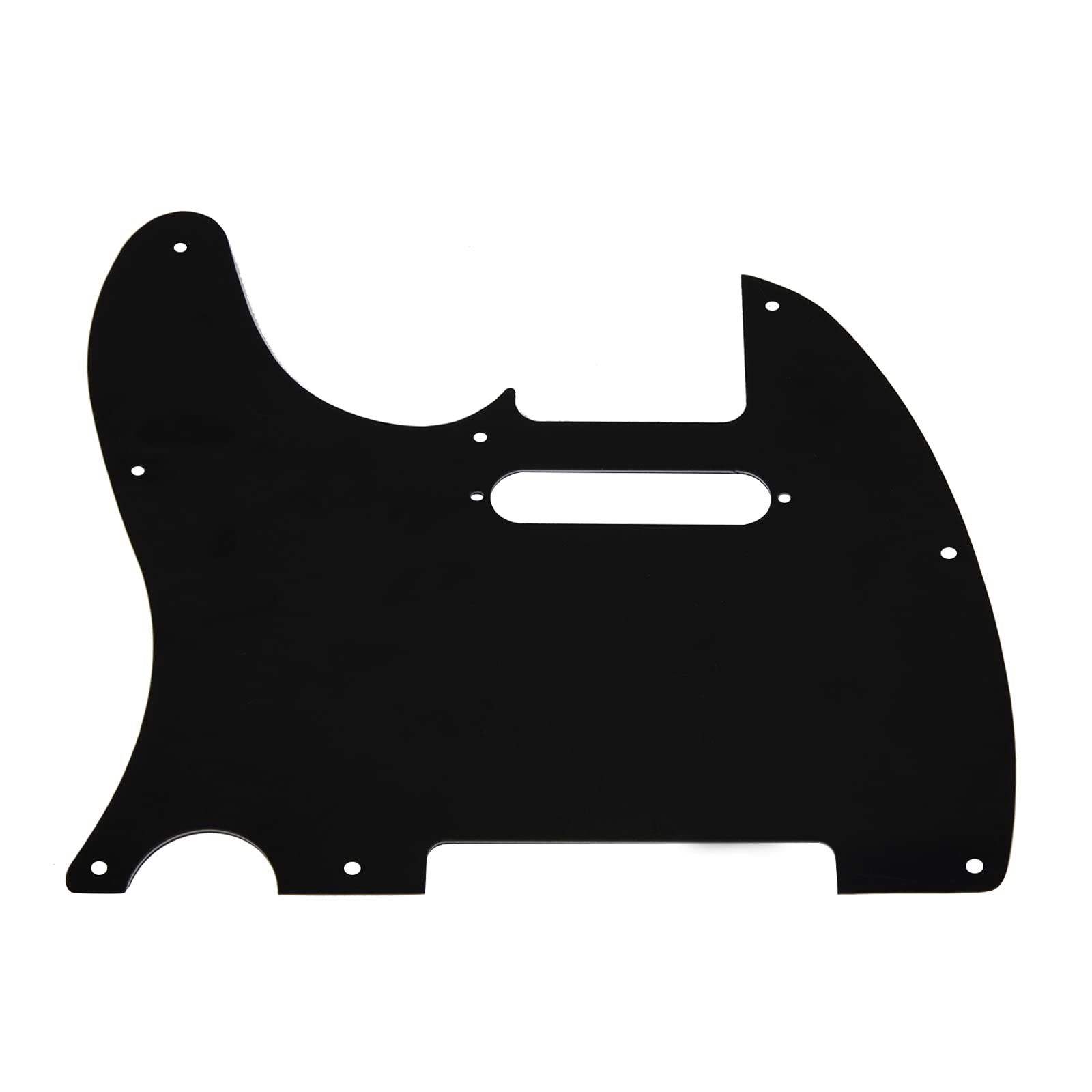 Yootones 8 Hole Tele Guitar Pickguard Scratch Plate Compatible With Usa/Mexican Fender Telecaster (3Ply Black)