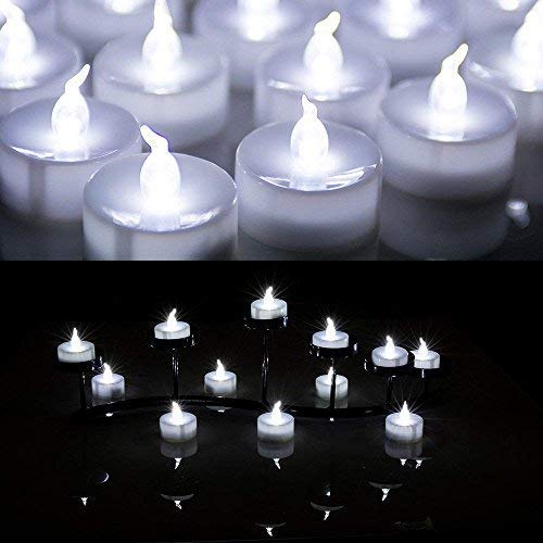 Agptek? 24 Pcs Led Tealights Battery Operated Flameless Candles Lights For Wedding Birthday Party   White