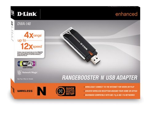 D Link Dwa 140 Rangebooster Draft 802.11N Wireless Usb Adapter
