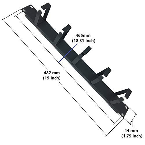 Qiaoyoubang (5 Pack) 1U 5 D Ring Cable Manager   19 Inch Horizontal Rack Mount Metal Server Rack Wire Management