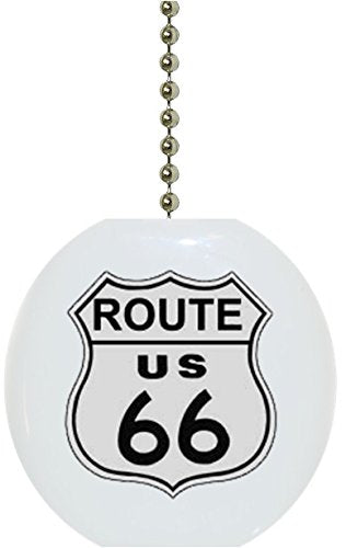 Route 66 Sign Solid Ceramic Fan Pull