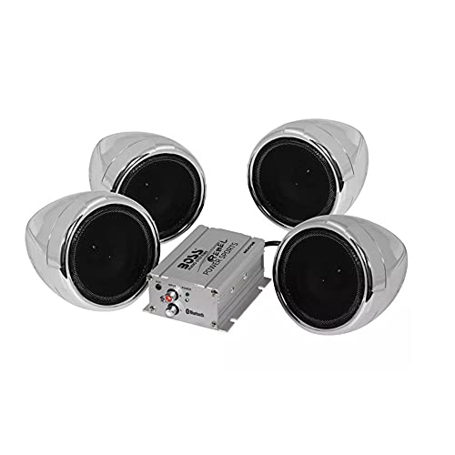 Boss Audio Systems Mc470B Motorcycle Bluetooth Speaker System - Class D Compact Amplifier, 3 Inch Weatherproof Speakers, Volume 