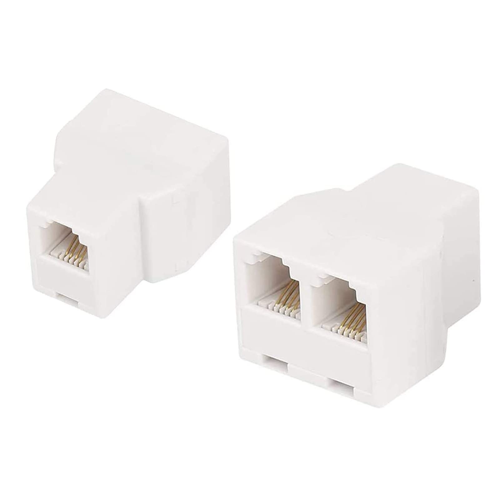 Aimijia 3Female Telephone Splitter Adapter Cable,Telephone Landline Cable Connector & Separator (Rj11 6P4C 2 Pack), 3Female W2