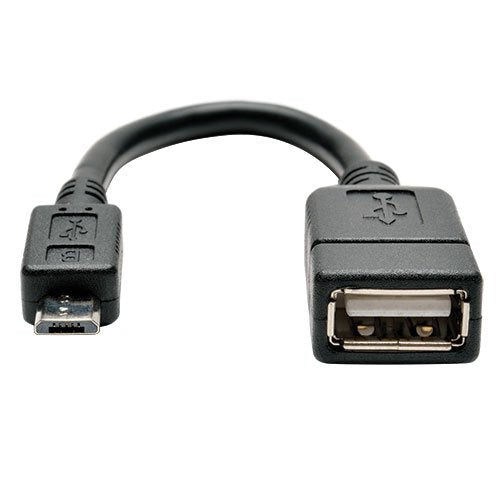 Tripp Lite U052 06N Micro Usb To Otg Host Adapter Cable 5 Pin Micro Usb A/A M/F 6 In, Black