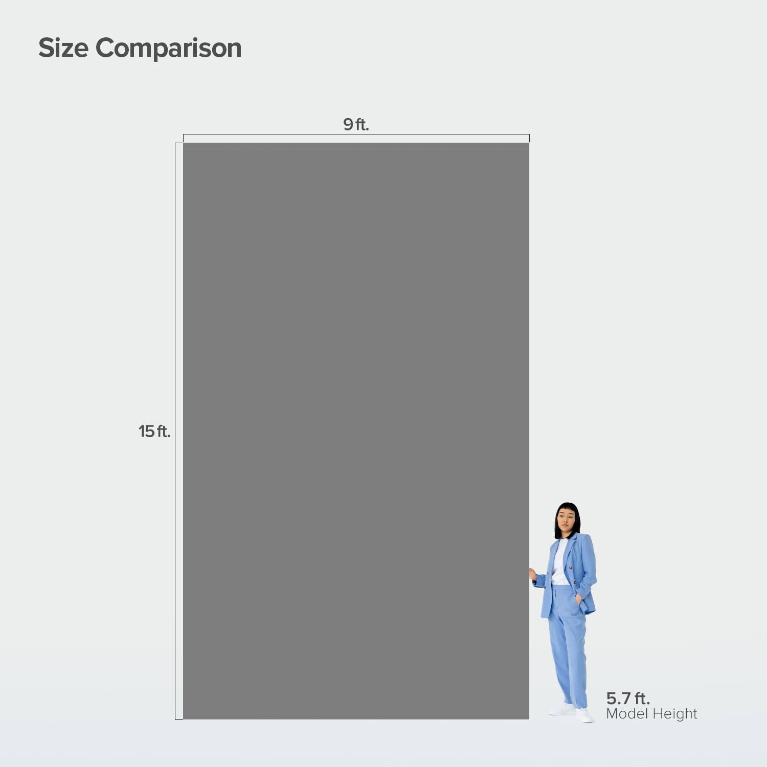 Limostudio 9 X 15 Feet / 108 X 180 Inch Gray Photography Backdrop Screen Background, Premium A+ Grade High 150Gsm Density Thicke