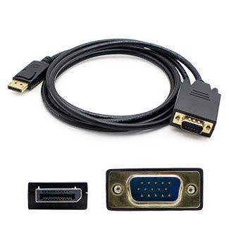 Addon 5 Pack Of 6Ft Displayport Male To Vga Male Black Adapter Cable