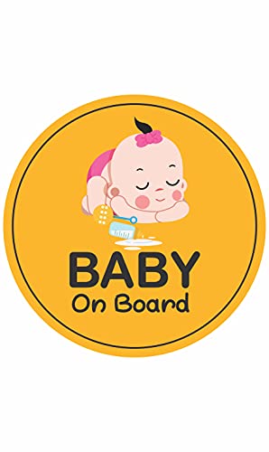 Cvanu Baby On Board Kids Safety Warning Window Sign Sticker For Car Pvc Vinyl Cv10 (Pack Of 2) A