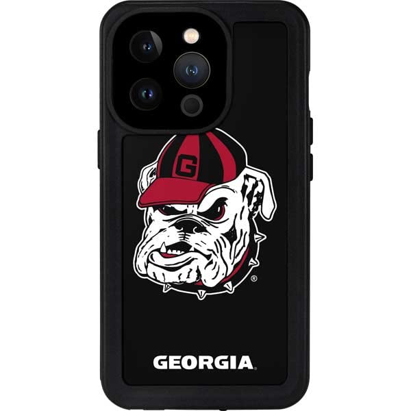 Skinit Waterproof Phone Case Compatible With Iphone 14 Pro   Officially Licensed Georgia Bulldogs Mascot Design