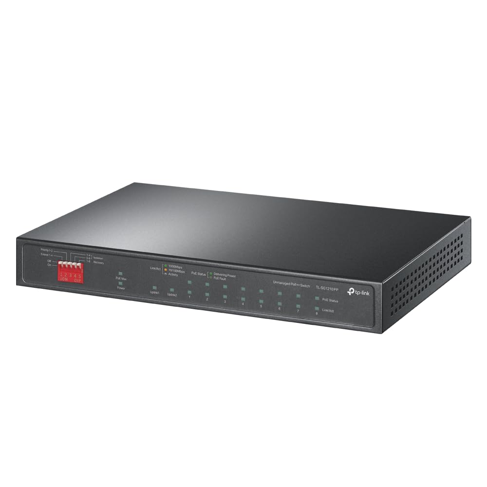 Tp Link Tl Sg1210Pp | 8 Port Poe Switch | 6 Poe+ And 2 Poe++ Ports @123W, W/ 2 Uplink Gigabit Ports + 1 Combo Sfp Slot | Plug &