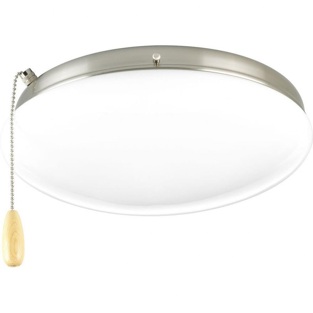 Progress Lighting P2602-09WB AirPro Collection Universal Opal Glass Ceiling Fan Light Kit, 2-Light, Brushed Nickel