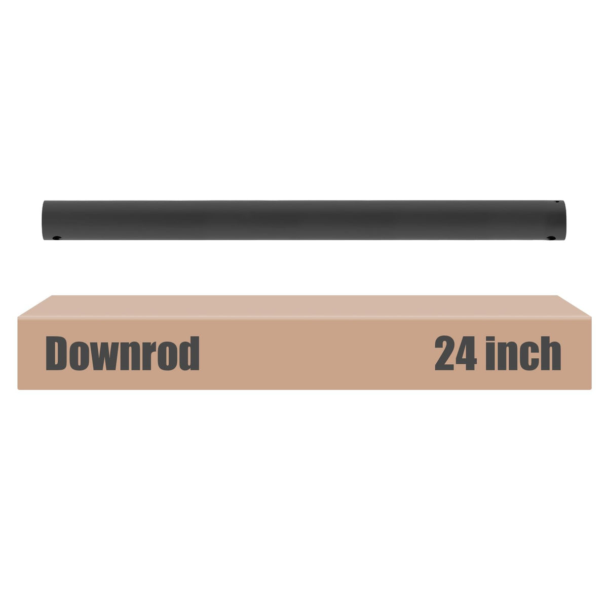 Dpxmyg 24 Inch Ceiling Fan Downrod With Extension Cord, 2 Ft Black Downrod For Ceiling Fan, 1 Inch Outside Diameter, Ceiling Fan