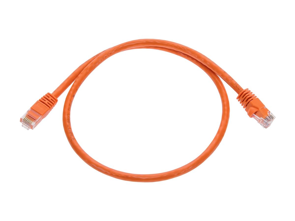 Monoprice Cat6 Ethernet Patch Cable   Snagless Rj45, Pure Bare Copper, 550Mhz, Utp, 24Awg, 2 Feet, Orange   Fullboot Series