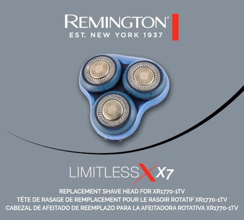 Remington Rotary Shaver Replacement Head Compatible With Remington Limitless X7 Shaver, Titanium Twin Track Blades