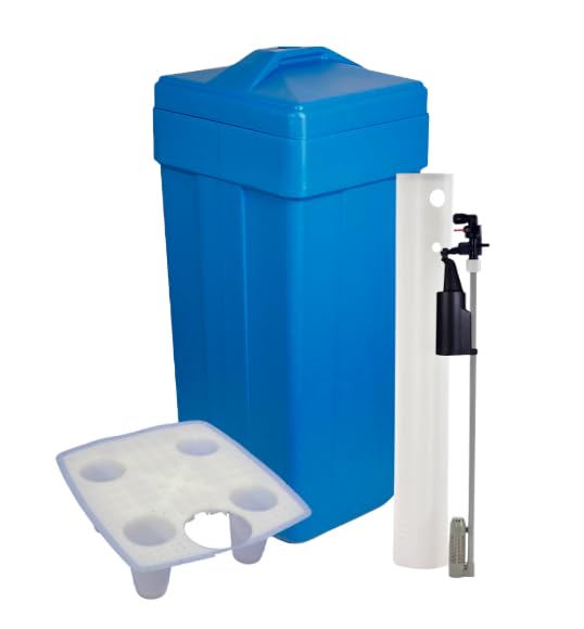 Salt Grid Included! AFWFilters Water Softener Salt Brine Tank with Safety Float Assembly, Water Softener Tank Replacement 15x17x