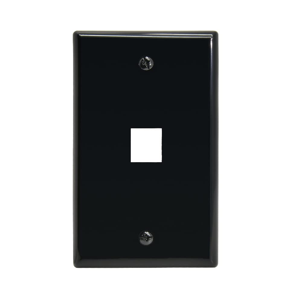 Installerparts 1 Port Keystone Wallplate Black Smooth Face