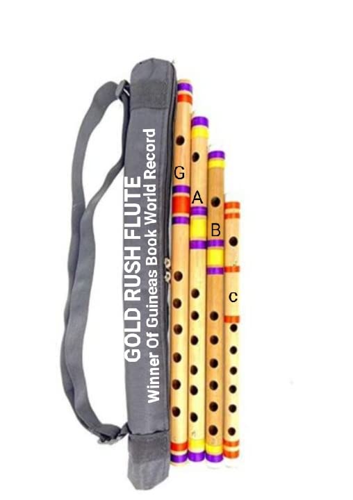 Gold Rush Flute G+A+B+C Four Pieces Set Combo Pack Six Holes Bamboo Flute (Bansuri) The Gold Rush Flute Is Winner Of Guineas Boo