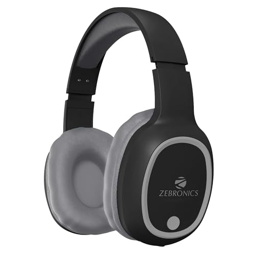 Zebronics Thunder Bluetooth 5.3 Wireless Headphones With 60H Backup, Gaming Mode, Dual Pairing, Enc, Aux, Micro Sd, Voice Assist
