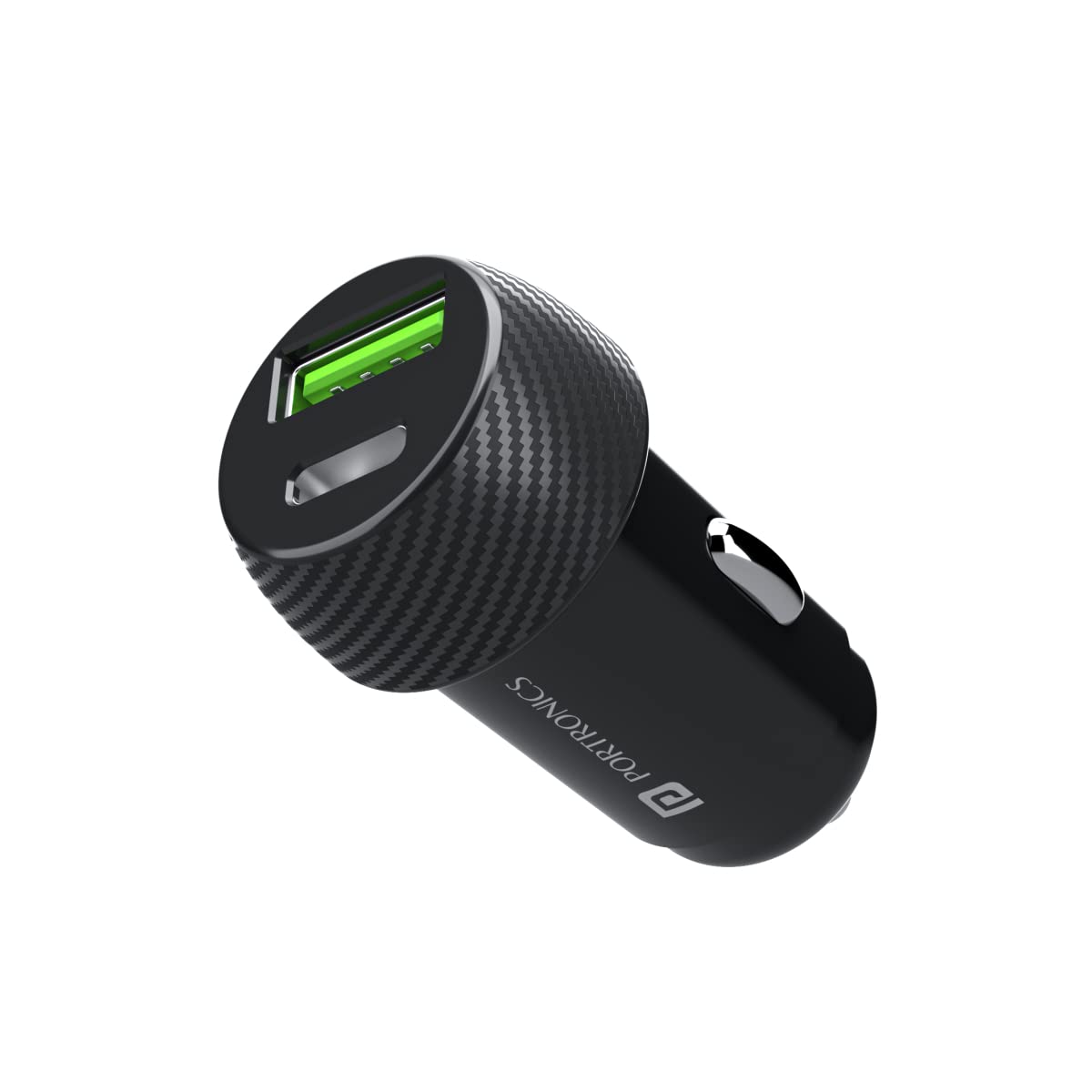 Portronics 20W Car Power 7 Car Charger with Dual Output (TypeC PD + USB), Fast Charging, Adapter Compatible for Most Cars & Cel