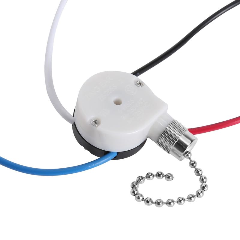 Ceiling Fan Switch Ze 208S Pull Chain Switch 3 Speed 4 Wire Switch Fan Replacement Part With 4 Pre Installed Wires  Nickel Chain