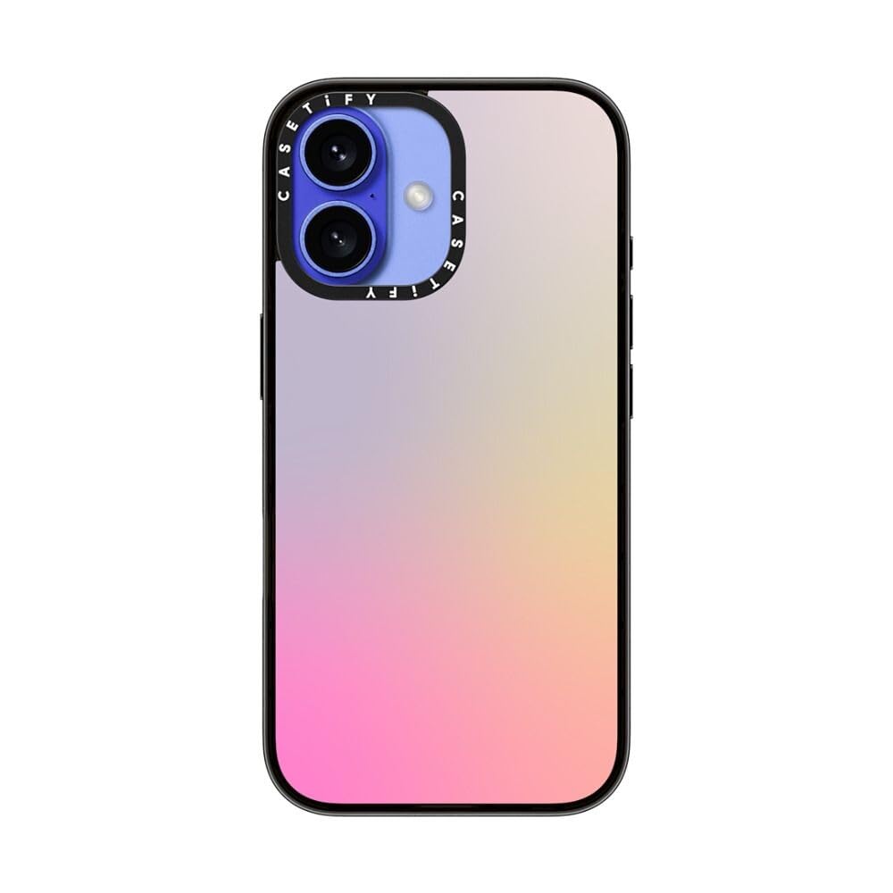 Casetify Compact Case For Iphone 16 [Lightweight / 4 Ft. 2X Military Grade Drop Protection/Slim]   Pastel Gradient   Clear Black