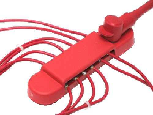 Bay Marine Supply Busbar   12 Point Power Distribution Block (240A Rating)   #8 Terminal Screws & 1/4'' Stud   Red Bus Bar