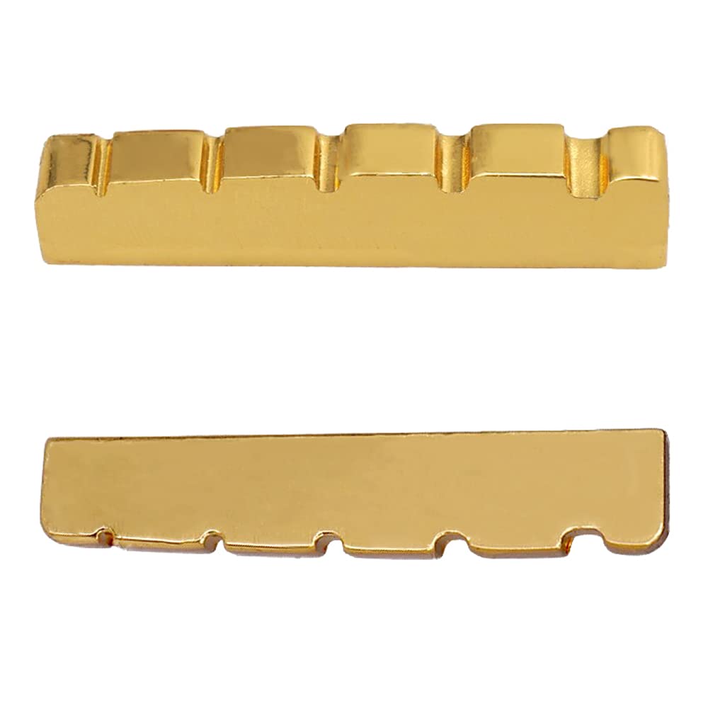 Brass Nut 5 String Slotted Electric Bass Guitar Nut 45Mm X 6Mm
