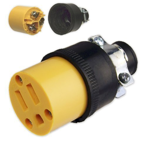Black Duck Brand Female Extension Cord Replacement Electrical Plugs End (5 Pieces)